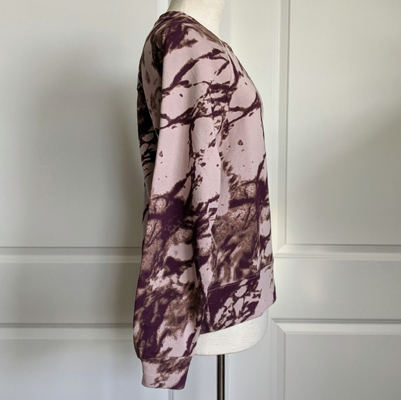 Zella Sweatshirt Pullover Crew Neck Splattered Ink Print Cotton Pink Ink S NWT - Picture 5 of 13